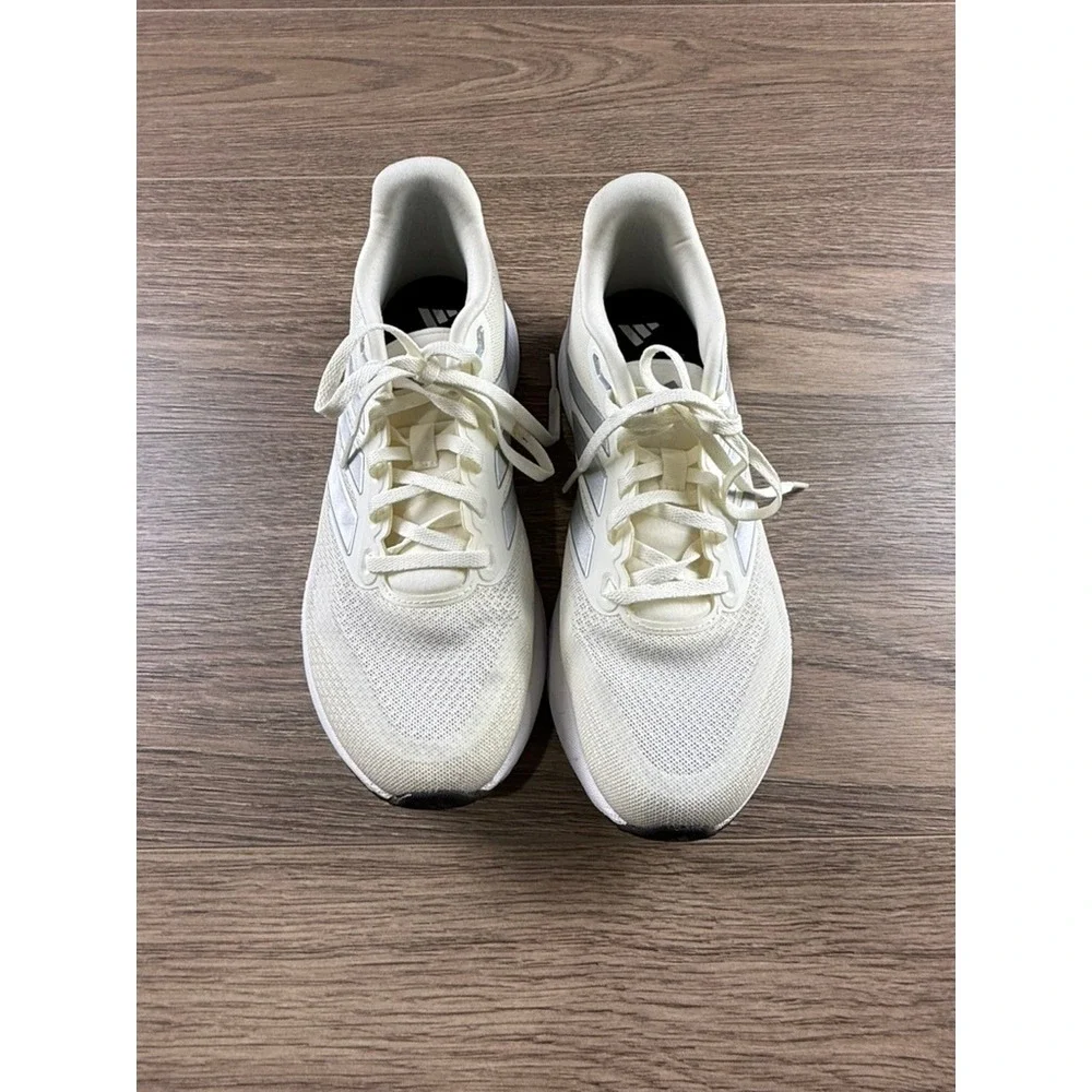 Adidas Runfalcon 5 Womens Running Shoes Off White Silver Size 7.5 Sporty Casual
